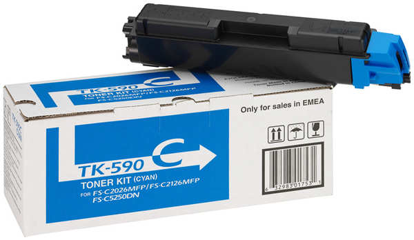 Картридж Kyocera TK-590C для FS-C2026MFP/C2126mfp/C2526MFP/C2626MFP/C5250DN (5000стр)