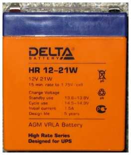 Батарея Delta HR 12-21W 12V 5Ah (Battery replacement APC rbc30, rbc43, rbc44, sybt2 90мм/101мм/70мм) 1105036