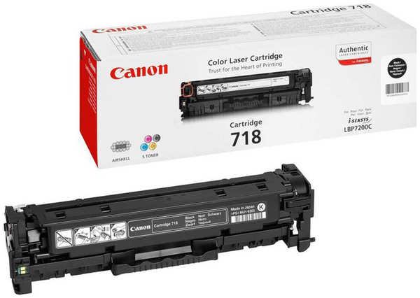 Картридж Canon 718 Black для i-SENSYS LBP7200C/MF8330C/MF8350C (3400стр) 1105500