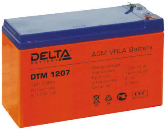 Батарея Delta DTM 1207, 12V 7Ah (Battery replacement APC rbc2, rbc22, rbc23, rbc48, rbc113, rbc123, rbc132, sybt5 12A) 1109074