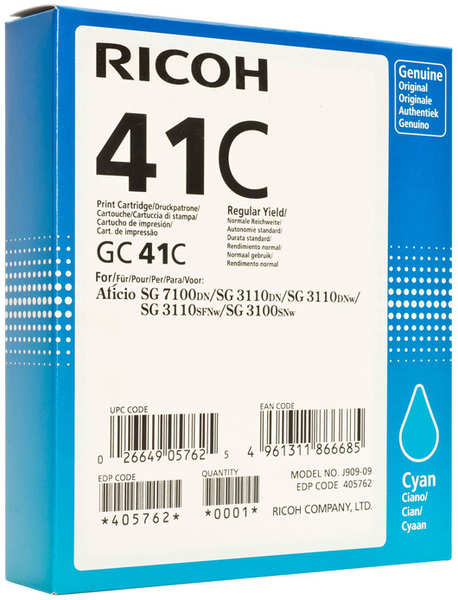 Картридж Ricoh GC41C для Aficio 3110DN/DNw/SFNw/3100SNw/7100D (2200стр)