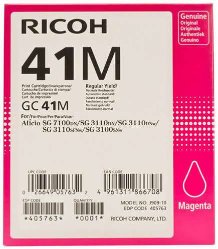 Картридж Ricoh GC41M Magenta для Aficio 3110DN/DNw/SFNw/3100SNw/7100D (2200стр) 1132367