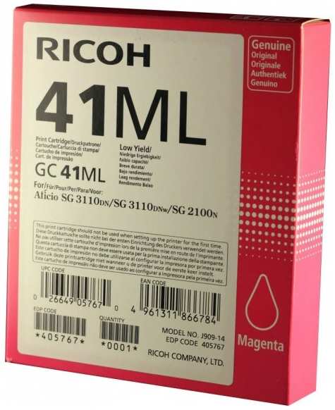 Картридж Ricoh GC41ML Magenta для Aficio SG2100N/3110DN/DNw (600стр) 1132369