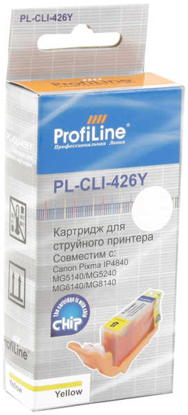 Картридж ProfiLine PL- CLI-426Y Yellow для Canon Pixma IP4840/MG5140/MG5240/MG6140/MG8140 1153645