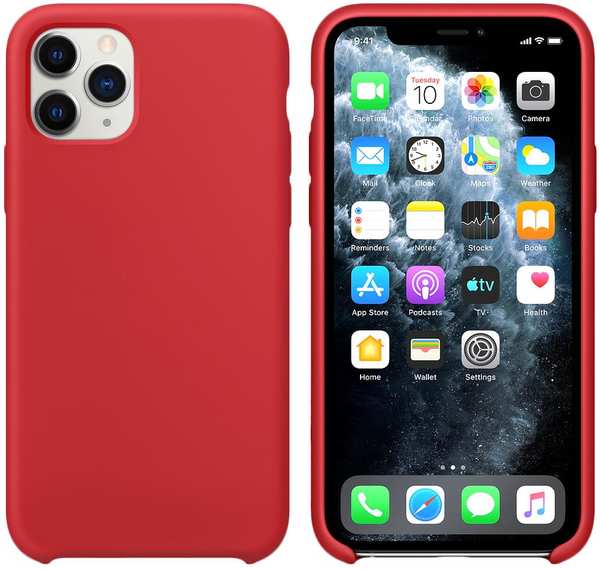 Чехол для Apple iPhone 11 Pro Brosco Softrubber красный 11631145
