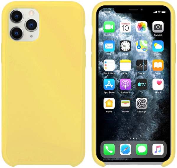 Чехол для Apple iPhone 11 Pro Max Brosco Softrubber желтый 11631181