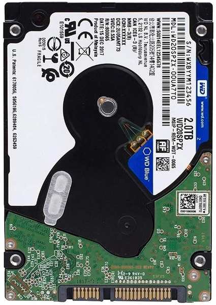 Внутренний жесткий диск 2,5″2Tb 2.5″Western Digital (WD20SPZX) 128Mb 5400rpm SATA3 Blue 11634060