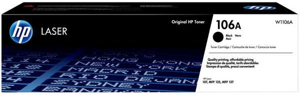 Картридж HP W1106A №106 Black для HP 107a/107w (1000стр) 11638152