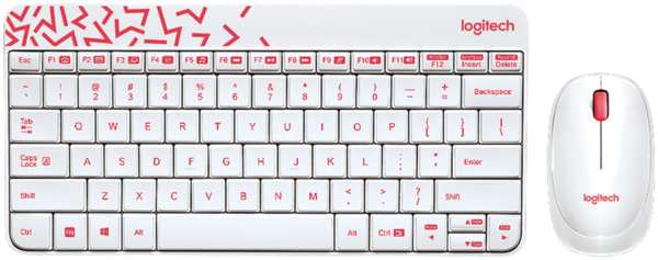 Клавиатура+мышь Logitech Wireless Combo MK240 White/Red 11648136