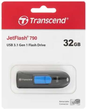 USB Flash накопитель 32GB Transcend JetFlash 790 (TS32GJF790K) USB 3.0 Черный 11689770