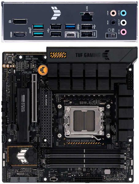 Материнская плата ASUS TUF Gaming B650M-Plus B650 Socket AM5 4xDDR5, 4xSATA3, 2xM.2, 2xPCI-E16x, 3xUSB3.2, 1xUSB3.2 Type C, DP, HDMI, 2.5Glan, mATX 11700156