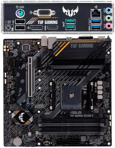 Материнская плата ASUS TUF Gaming B550M-E B550 Socket AM4 4xDDR4, 4xSATA3, RAID, 2xM.2, 1xPCI-E16x, 4xUSB3.2, D-Sub, DP, HDMI, Glan, mATX