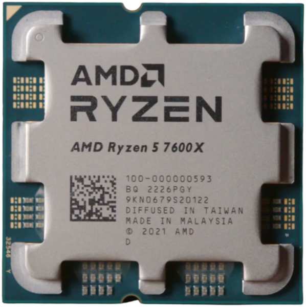Процессор AMD Ryzen 5 7600X, 4.7ГГц, (Turbo 5.3ГГц), 6-ядерный, L3 32МБ, Сокет AM5, OEM 11702259