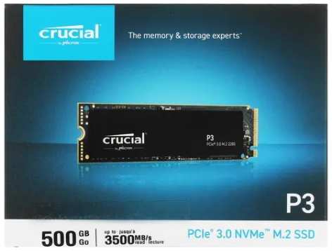 Внутренний SSD-накопитель 500Gb Crucial P3 (CT500P3SSD8) M.2 2280 PCIe NVMe 3.0 x4 11702572