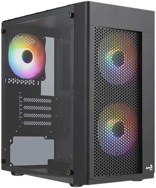 Корпус MicroATX Minitower AeroCool HEXFORM-G-BK-v2 RGB Black 11704410