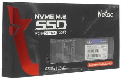 Внутренний SSD-накопитель 256Gb Netac NV2000 NT01NV2000-256-E4X M.2 2280 PCIe NVMe 3.0 x4 11704715
