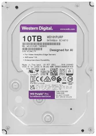 Внутренний жесткий диск 3,5″10Tb Western Digital (WD101PURP) 7200rpm 256Mb Purple 11707021
