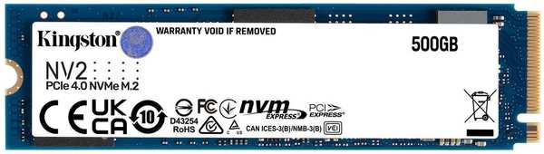 Внутренний SSD-накопитель 500Gb Kingston NV2 SNV2S/500G M.2 2280 PCIe NVMe 4.0 x4 11709991