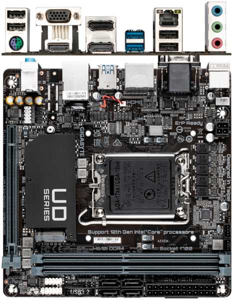 Материнская плата Gigabyte H610I DDR4 H610 Socket-1700 2xDDR4, 4xSATA3, 1xM.2, 1xPCI-E16x, 2xUSB3.2, D-Sub, 2xDP, HDMI, Glan, mini-ITX 11712525