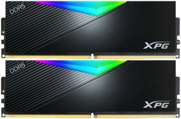 Модуль памяти DIMM 32Gb 2х16Gb DDR5 PC41600 5200MHz ADATA Lancer RGB Black (AX5U5200C3816G-DCLARBK) 11716289