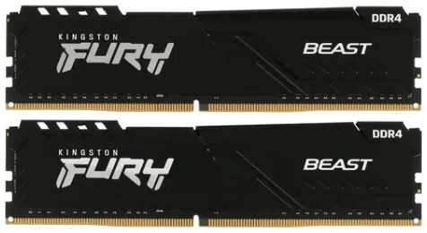 Модуль памяти DIMM 32Gb 2х16Gb DDR4 PC25600 3200MHz Kingston Fury Beast (KF432C16BBK2/32)