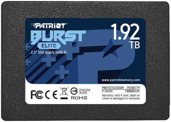 Внутренний SSD-накопитель 1920Gb PATRIOT Burst Elite PBE192TS25SSDR SATA3 2.5″