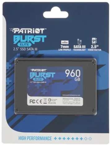 Внутренний SSD-накопитель 960Gb PATRIOT Burst Elite PBE960GS25SSDR SATA3 2.5″ 11724326