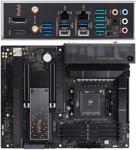Материнская плата ASUS ProArt X570-Creator WiFi Socket-AM4 AMD X570 4xDDR4, 6xSATA3, Raid, 3xM.2, 3xPCI-E 16x, 8xUSB 3.2, 2xUSB 3.2 Type C, HDMI Wi-Fi 2xGLAN ATX Ret 11725772