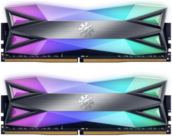Модуль памяти DIMM 32Gb 2х16Gb DDR4 PC25600 3200MHz ADATA XPG Spectrix D60G RGB (AX4U320016G16A-DT60)
