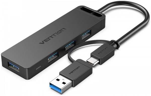 4-port OTG USB 3.0/ USB-С Hub Vention CHTBB Черный 11726940