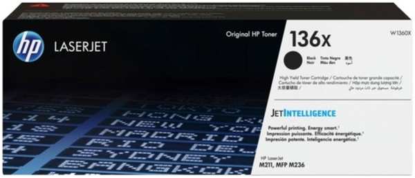 Картридж HP W1360X №136X Black для HP LaserJet M211dw/M236dw (2600стр.) 11727695