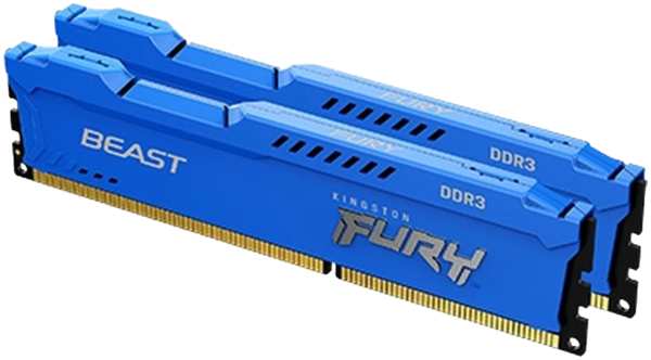 Модуль памяти DIMM 8Gb 2x4Gb KIT DDR3 PC12800 1600MHz Kingston Fury Beast Blue (KF316C10BK2/8) 11728601