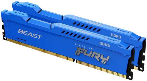 Модуль памяти DIMM 16Gb 2x8Gb KIT DDR3 PC12800 1600MHz Kingston Fury Beast Blue (KF316C10BK2/16) 11728692