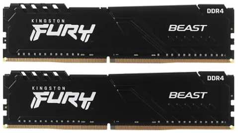 Модуль памяти DIMM 64Gb 2х32Gb DDR4 PC25600 3200MHz Kingston Fury Beast Black (KF432C16BBK2/64) 11728726
