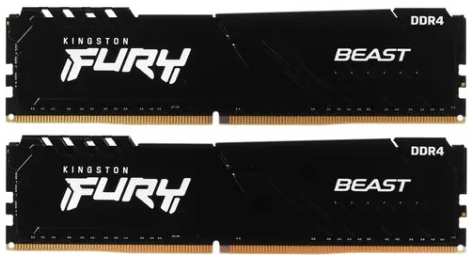 Модуль памяти DIMM 32Gb 2х16Gb DDR4 PC28800 3600MHz Kingston Fury Beast Black (KF436C18BBK2/32) 11728729