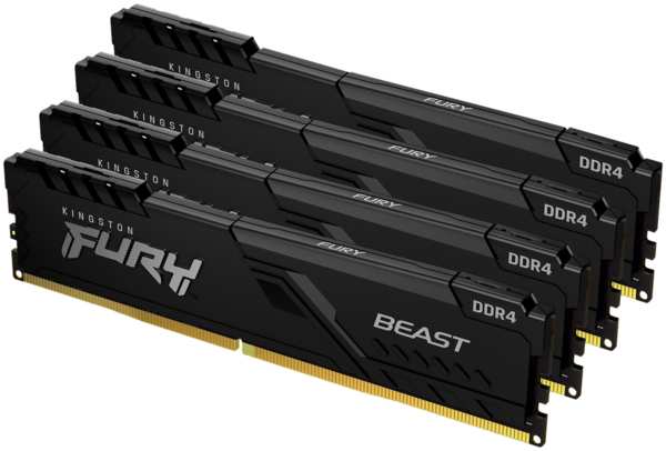 Модуль памяти DIMM 32Gb 4х8Gb DDR4 PC25600 3200MHz Kingston Fury Beast (KF432C16BBK4/32)