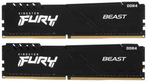 Модуль памяти DIMM 16Gb 2х8Gb DDR4 PC25600 3200MHz Kingston Fury Beast Black (KF432C16BBK2/16) 11728779