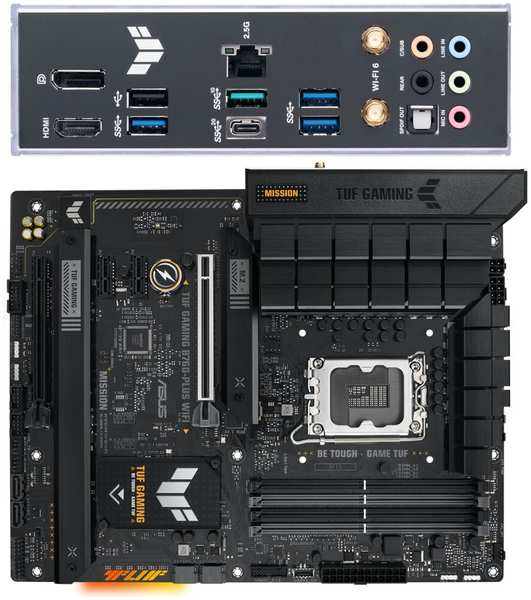 Материнская плата ASUS TUF Gaming B760-Plus WiFi B760 Socket-1700 4xDDR5, 4xSATA3, RAID, 3xM.2, 2xPCI-E16x, 4xUSB3.2, 1xUSB3.2 Type C, DP, HDMI, 2.5Glan, ATX