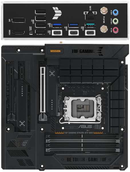 Материнская плата ASUS TUF Gaming B760M-BTF WiFi B760 Socket-1700 4xDDR5, 4xSATA3, RAID, 3xM.2, 2xPCI-E16x, 3xUSB3.2, 3xUSB3.2 Type C, DP, HDMI, 2.5Glan, mATX