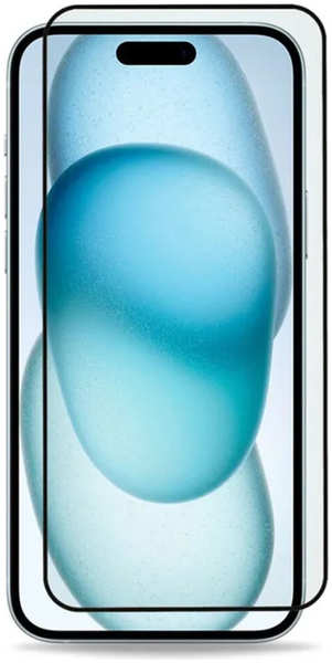 Защитное стекло для Apple iPhone 15 Plus ZibelinoTG 3D, на весь экран, с черной рамкой 11731583