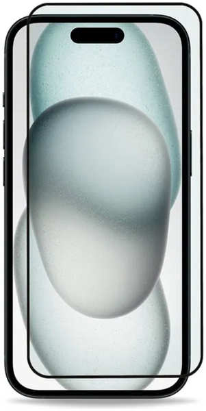 Защитное стекло для Apple iPhone 15 ZibelinoTG 3D, на весь экран, с черной рамкой 11731589