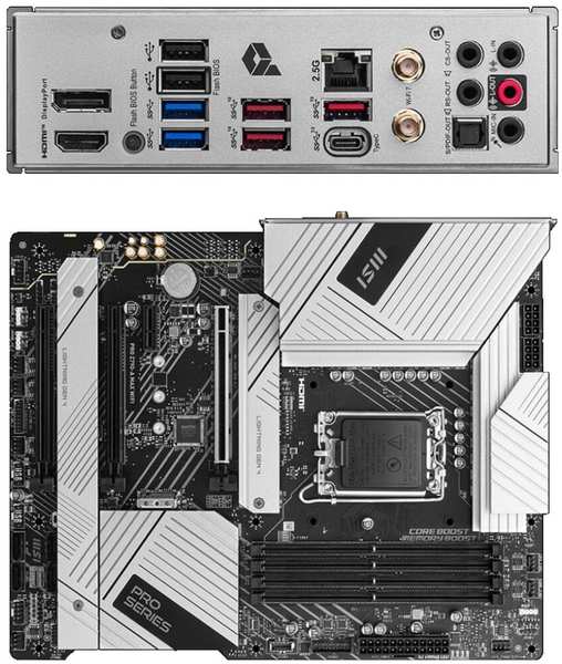 Материнская плата MSI Pro Z790-A Max WiFi Z790 Socket-1700 4xDDR5, 6xSATA3, RAID, 4хM.2, 3xPCI-E16x, 5xUSB3.2, 1xUSB3.2 Type C, DP, HDMI, WiFi, 2.5Glan, ATX