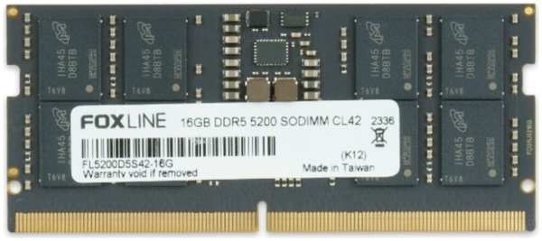 Модуль памяти SO-DIMM DDR5 16Gb PC41600 5200Mhz Foxline (FL5200D5S42-16G)