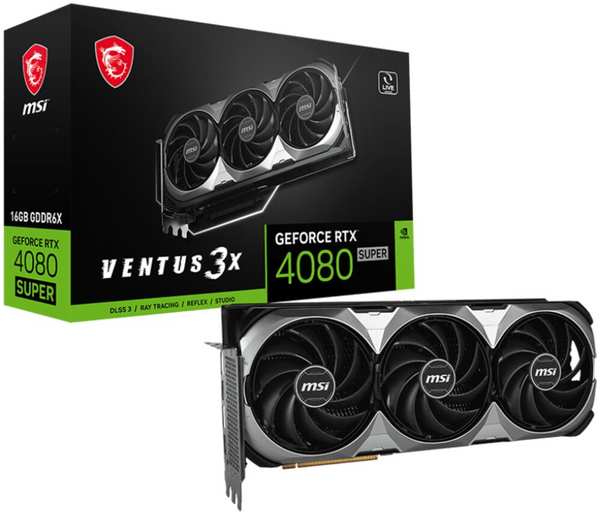 Видеокарта MSI GeForce RTX 4080 Super 16384Mb, Ventus 3X 16 Gb (RTX 4080 Super 16G Ventus 3X 16 Gb) 1xHDMI, 3xDP, Ret 11733703