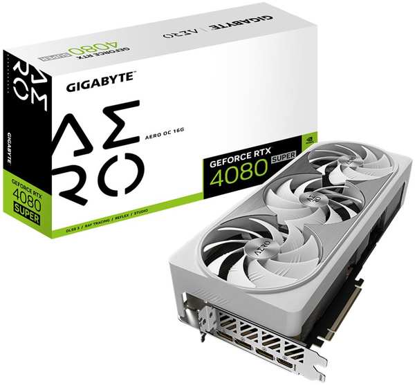 Видеокарта Gigabyte GeForce RTX 4080 Super 16384Mb, Aero OC 16 Gb (GV-N408SAERO OC-16GD) 1xHDMI, 3xDP, Ret