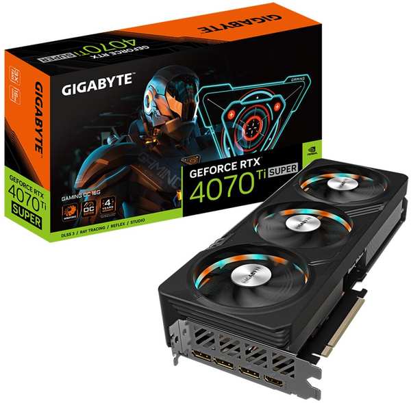 Видеокарта Gigabyte GeForce RTX 4070 Ti Super 16384Mb, Gaming OC 16 Gb (GV-N407TSGAMING OC-16GD) 1xHDMI, 3xDP, Ret 11733763