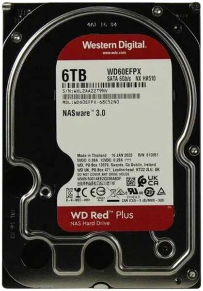 Внутренний жесткий диск 3,5″6Tb Western Digital (WD60EFPX) 256Mb 5400rpm IntelliPower SATA3 Red Plus 11734297