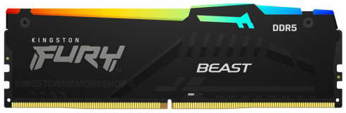 Модуль памяти DIMM 16Gb DDR5 PC38400 4800MHz Kingston Fury Beast RGB Black (KF548C38BBA-16) 11734616