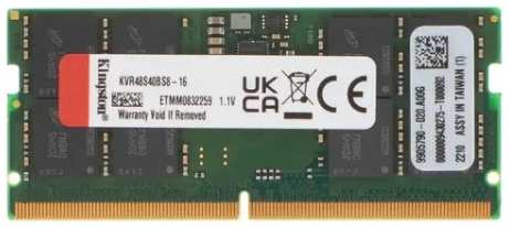 Модуль памяти SO-DIMM DDR5 16Gb PC32000 4800Mhz Kingston (KVR48S40BS8-16) 11734661