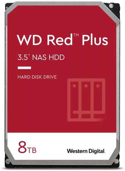 Внутренний жесткий диск 3,5″8Tb Western Digital (WD80EFPX) 256Mb 5640rpm SATA3 Red Plus NAS 11735138